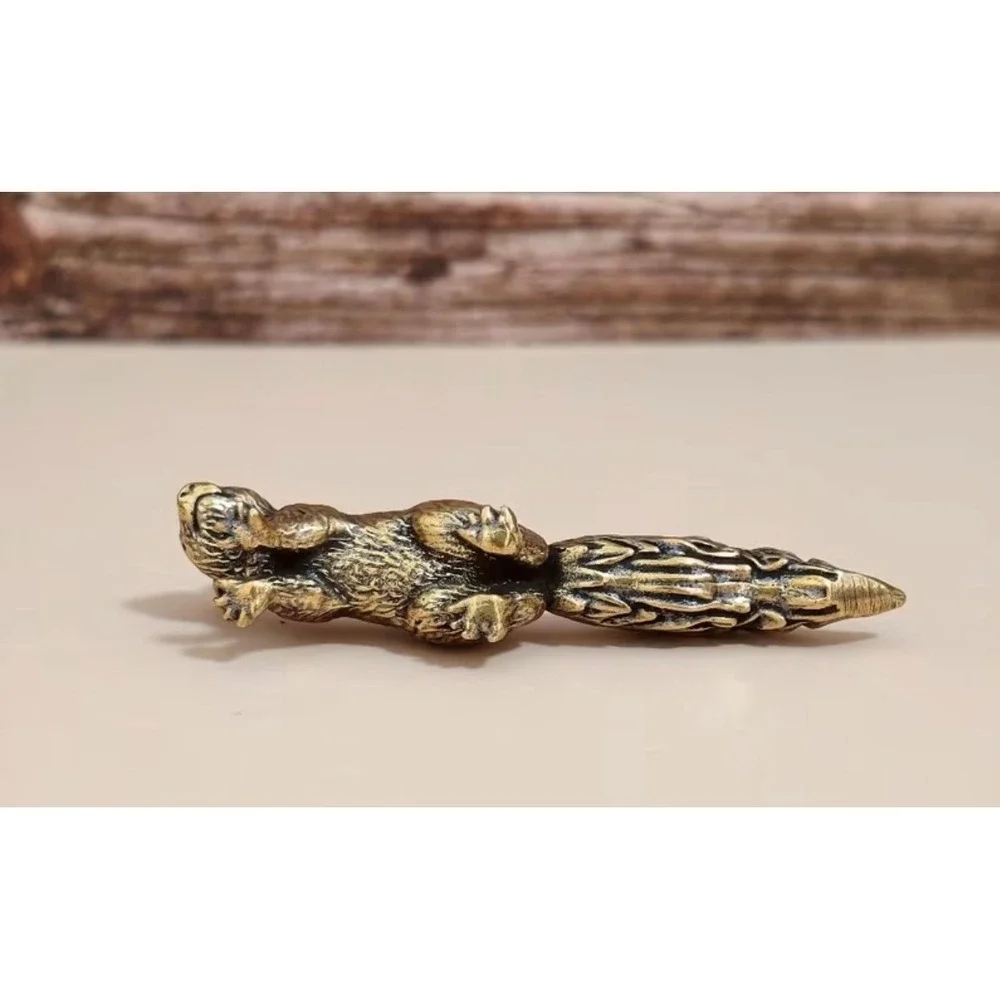 Brass Squirrel Figure Vintage Style Miniature New